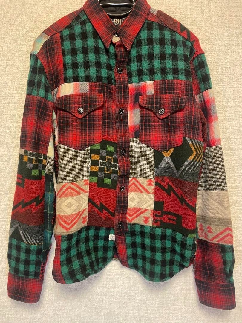 RRL Ralph Lauren Patchwork Native Pattern Flannel… - image 4