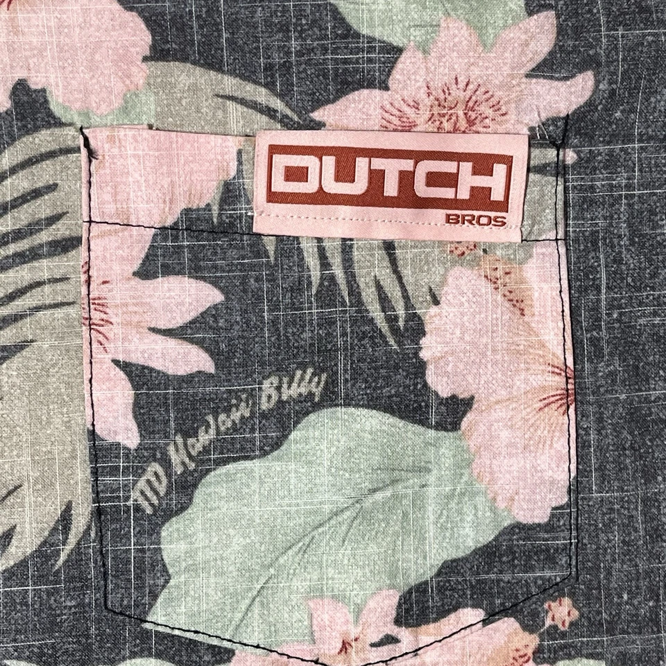 Camisa Dutch Bros Coffee Para Hombre Talla Grande Hawaiana Floral Manga Corta Rara Foto 2 de 4