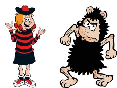 MINNIE THE MINX und GNASHER 35cm hoch Wand- oder Aufkleber Vinyl