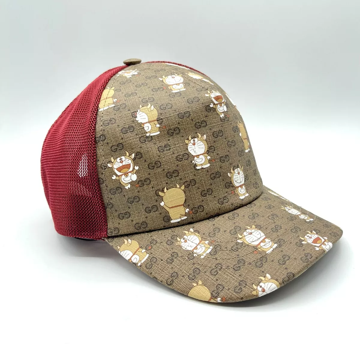 Gucci x Doraemon Men's Limited Edition Brown/Burgundy Baseball Hat L 648845  9774