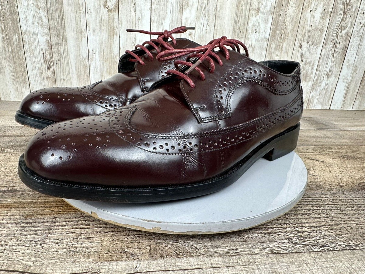 Nunn Bush Mens Dress Shoes Burgundy Leather Long Wingtip Derby Size 10 M Nunn Bush Mens Dress Shoes Burgundy Leather Long Wingtip Derby Size 10 M