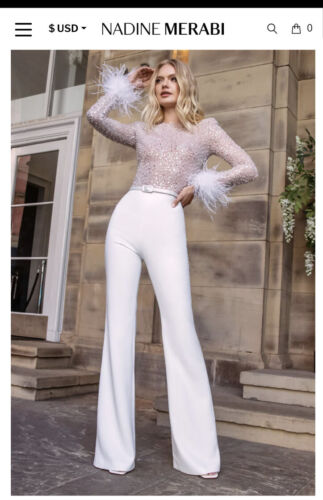 NADINE MERABI Amelia White Jumpsuit