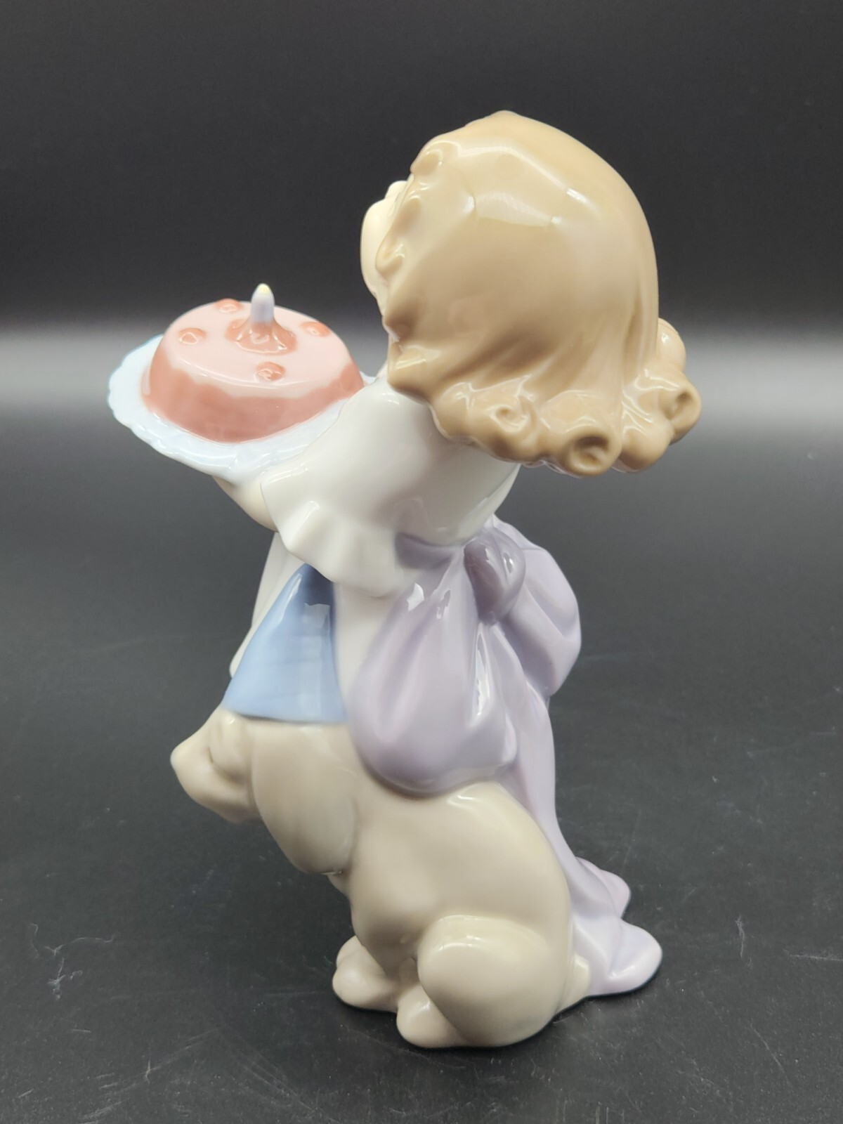 Nao By Lladro Birthday Fun Girl With Cake And Dog Porcelain Figurine 6