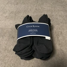 Club Room Men Solid Ankle Socks 12-Pack Black Shoe Size 7-12/Sock Size 10-13