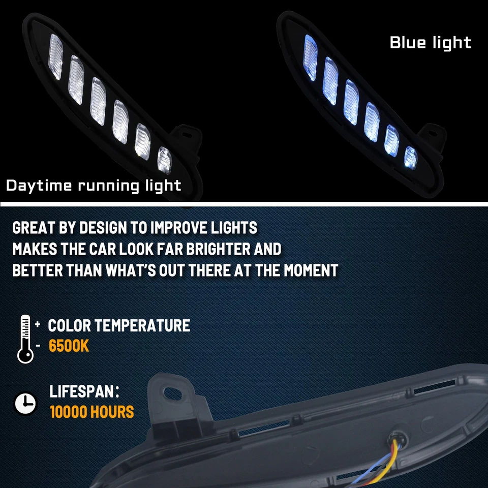 LED 日间行车灯 DRL 雾灯前保险杠适用于丰田 Venza 2021 2022 — 第 2/4 张图片