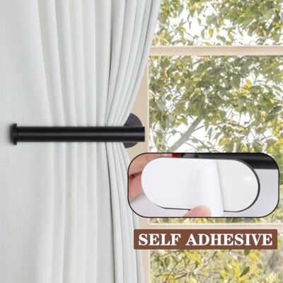 Set Of 2 Metal Curtain Holdbacks – Black Drapery Tiebacks For Sheer & Blackout Panels, Vintage Style, Easy Install (5.39'' H)