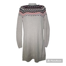 Hollister Sweater Dress Lg Knit Ski Lodge Winter Cozy EUC Teen Juniors Fair Isle