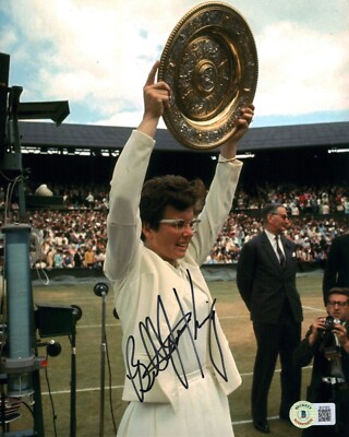Billie Jean King Signed 8x10 Womens Tennis Legend Wimbledon US Open BAS ...