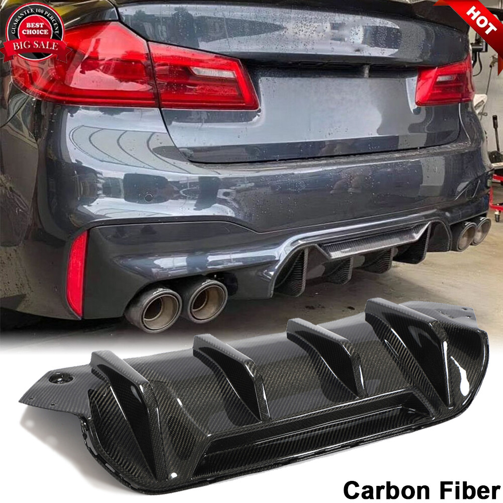 For 2018-2020 BMW F90 G30 M5 Sedan Carbon Fiber Rear Bumper Diffuser Lip Spoiler