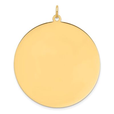 14K Yellow Gold Round Disc Charm Pendant 9.86g L-44mm W- 38.3mm