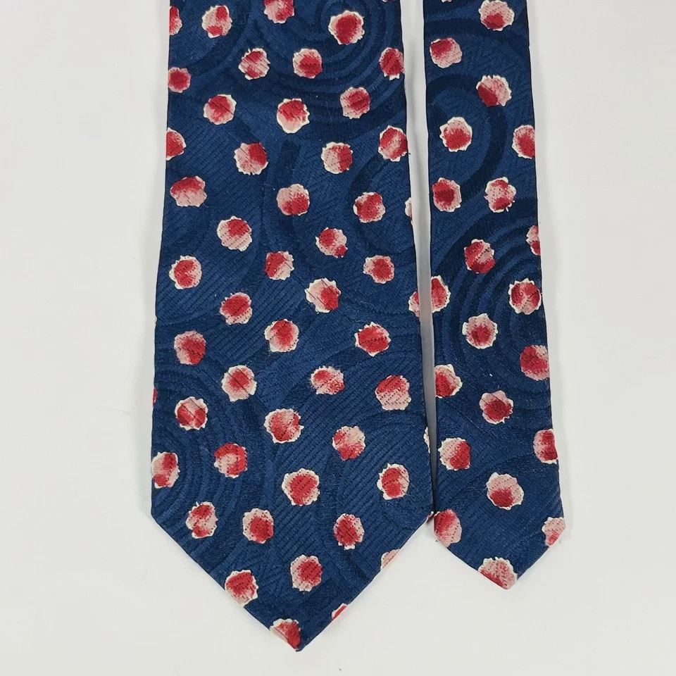 Corbata Texas Clothier 100 % seda azul/rojo floral abstracta hecha a mano 3 5/8" Foto 2 de 3