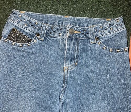 Vintage Mary Kate And Ashley Girls Size 7 Embroidered Jeans Floral Boot cut - Picture 4 of 9