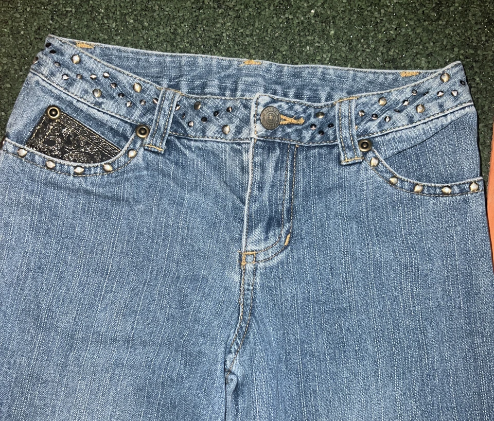 Jeans Vintage Mary Kate And Ashley Niñas Talla 7 Bordados Floral Corte Bota Foto 4 de 4