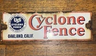 Vintage USS Cyclone Fence Oakland Porcelain 13.5 X 4.25 Sign United States Steel