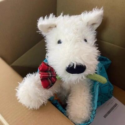 Jellycat Munro Scottie Dog '' I Love You '' Rose Valentine Gift Authentic Toy NWT