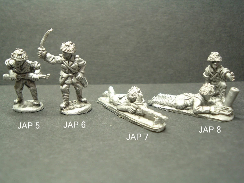 FRONTLINE WARGAMING Metal WWII Japanese Infantry Troops - 4 Variations 1/76 - 20mm Scale