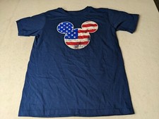 Disney Mickey Mouse shirt youth Large 10/12 short sleeve red white blue usa