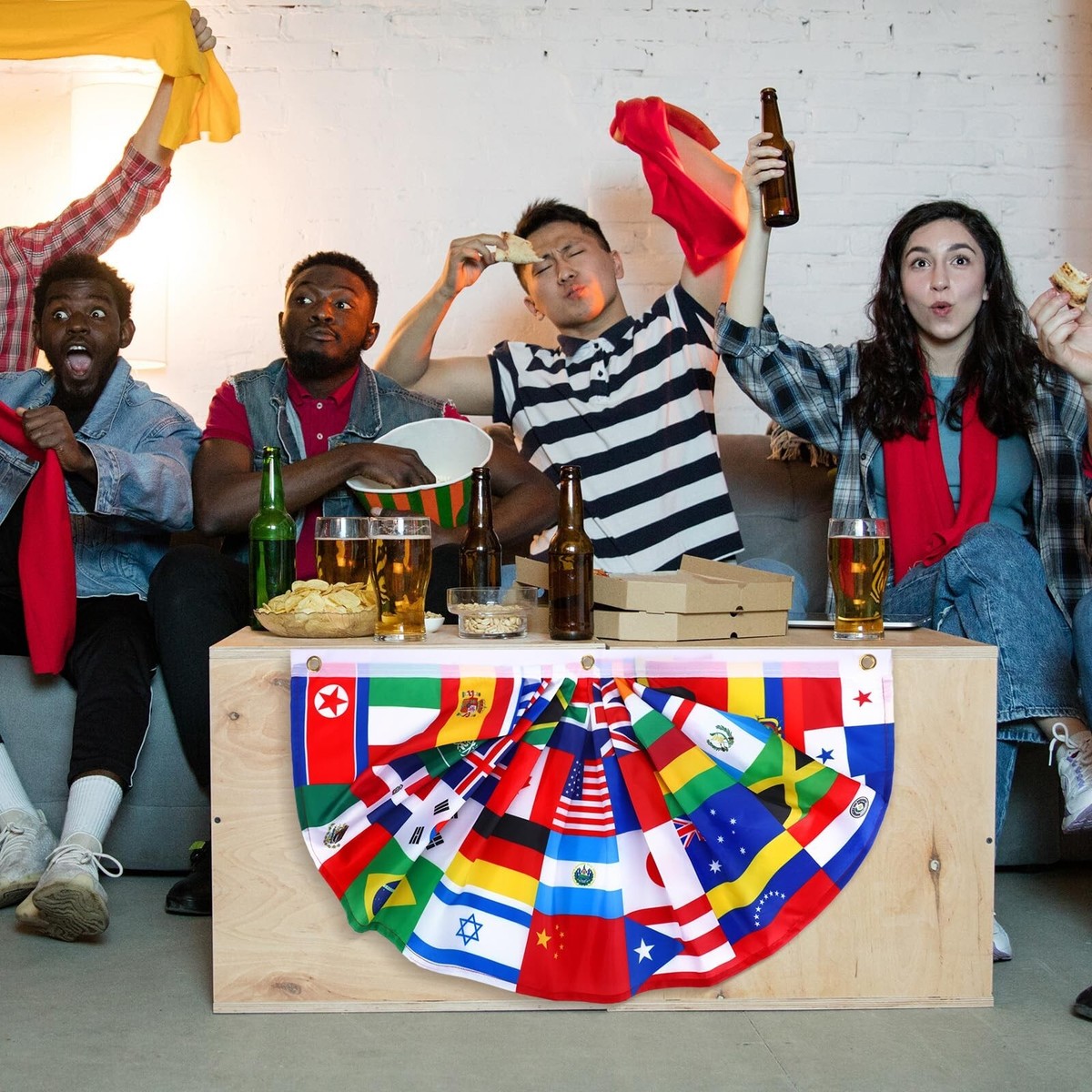 Weltflaggen-Banner Set – 3 Stück, Je 5x0,9 M, Mit 36 Länderflaggen, Für Internationale Feste, Sportevents & Deko