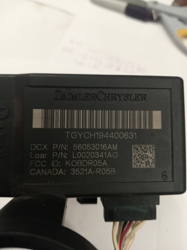 56053016AM DODGE JEEP CHRYSLER IMMOBILIZER SKIM MODULE TRANSCEIVER OEM WITH VIN - Picture 12 of 12