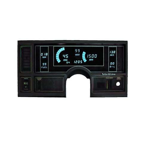1984-1987 Buick Regal Teal LED Digital (8) Gauge Cluster With Boost & Clock - Picture 4 of 9