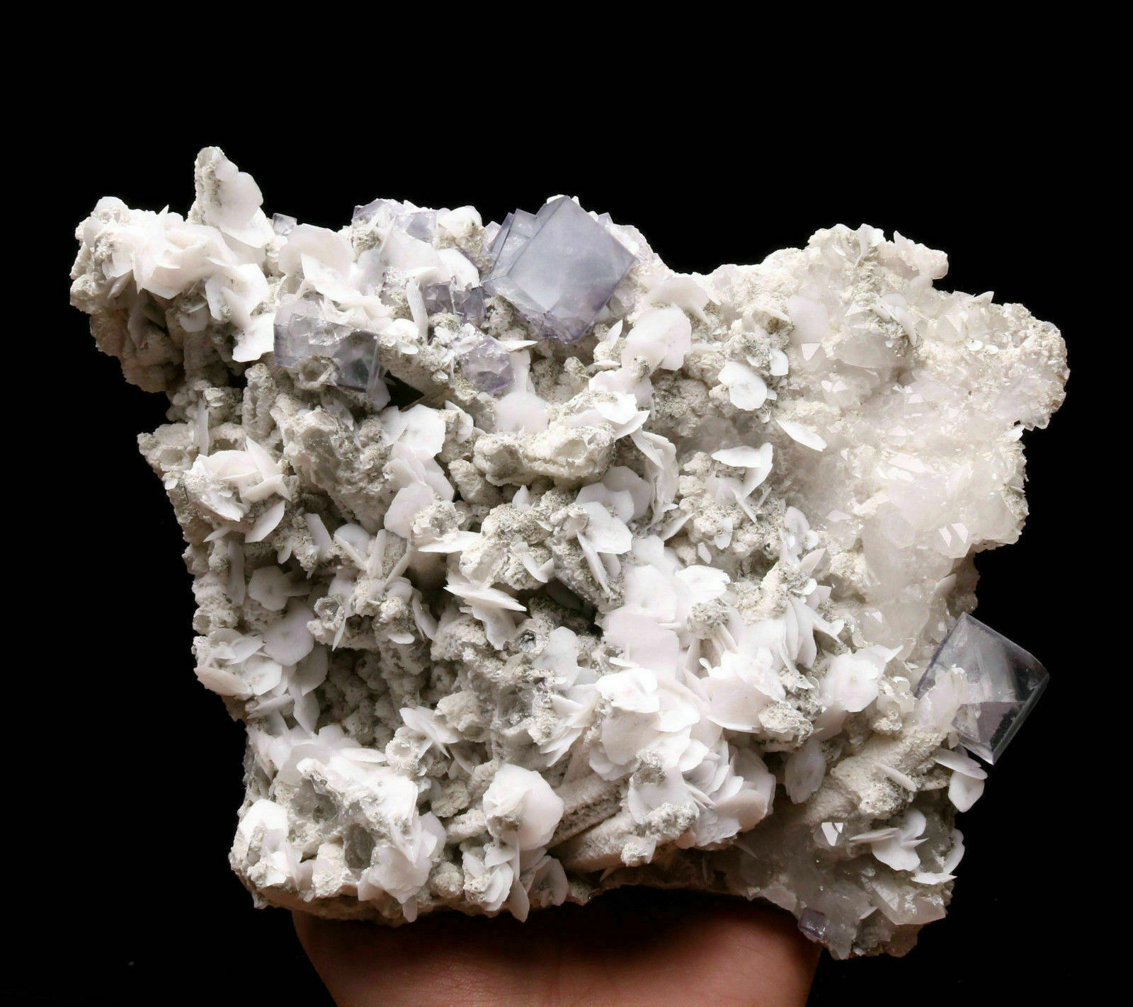 3.91lb Natural Purple Fluorite Calcite Quartz Crystal Cluster Mineral Specimen