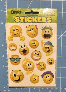 Eureka Emoticons 1990 Stickers, Self-Adhesive 120 Per Package - NIOP