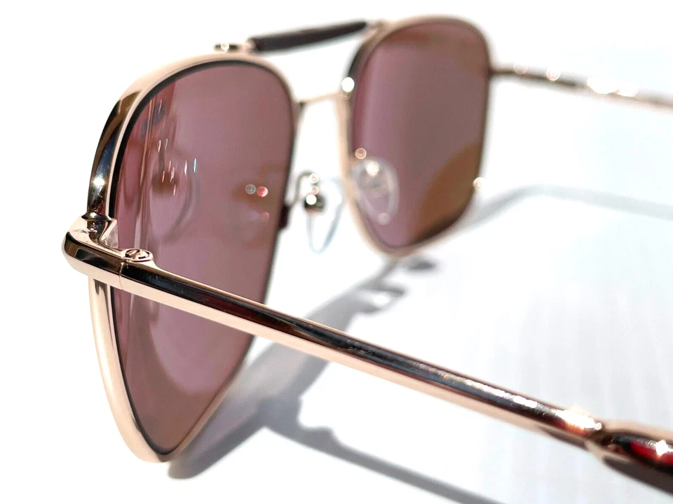 NUEVO REVO PIERSON Pulido Dorado POLARIZADO Lente Azul Gafas de Sol 1067 04 BL Foto 4 de 4