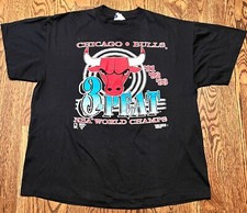 Vintage Chicago Bulls T Shirt XL 3 Peat 1993 Trench Air Jordan Pippen NBA