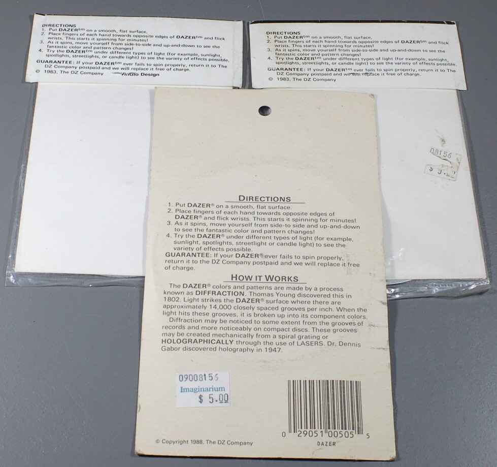 DZ Co Laser Dazer 3D Color Spinnig Disk Swirl New Sealed 3 Disc Lot
