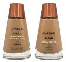 2 Pack Covergirl Clean Liquid Foundation 153 Sand Beige