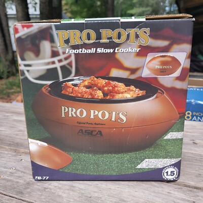 Pro Pots Football Shaped Slow Cooker Crock Pot Slow Cooker ''GAME DAY HERO'' Fb-77