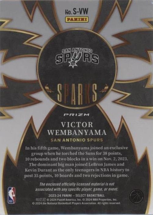 2023-24 Panini Select - Victor Wembanyama #S-VW for sale | eBay