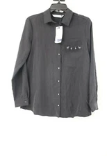 NWT Zara Women’s Size Medium Flowing shirt piercings metal rings 3564