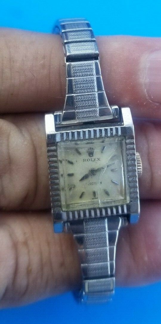 Rolex Precision 0750 18K cal.1401 9356 winding Silver Dial Ladies