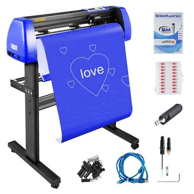 28in 720mm Feed Vinyl Cutter with 20 Blades & Adjustable Speed/Force Stand