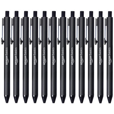 Amazon Basics Black Ballpoint Pens for Smooth Writing, 12 pack, 