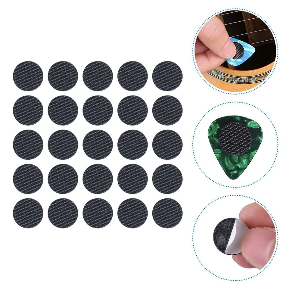 40Pcs Reusable Rubber Guitar Pick Grips Anti Slip Black Guitar Accessories - Image 1 of 4