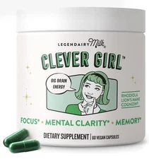 Legendairy Milk Clever Girl Memory Focus Mental Clarity Support Supplement 60 Ct