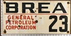 Vintage Porcelain Dbl-Sided Oil Field Sign - General Petroleum Corp Brea 23