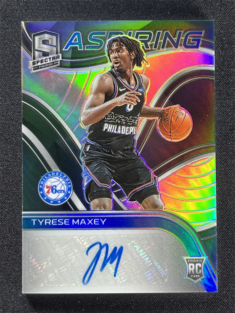 2020-21 Panini Spectra Tyrese Maxey #ASP-TYM Aspiring Prizm Auto RC Rookie /49
