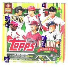 2023 TOPPS FACTORY SEALED HOLIDAY MEGA BOX 10 PACKS - 10 CARDS PER PACK