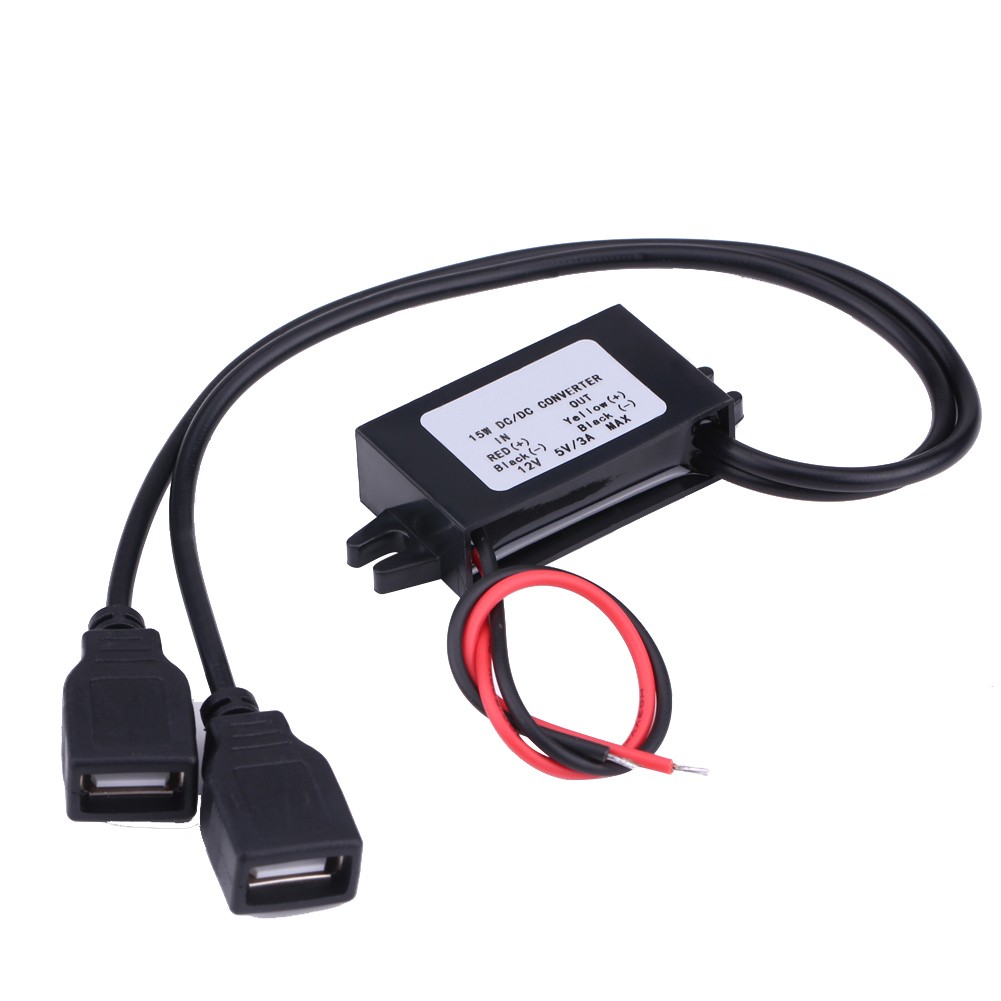 3A DC 12V To DC 5V Dual USB Adapter Converter Module For Motorcycle SG5.
