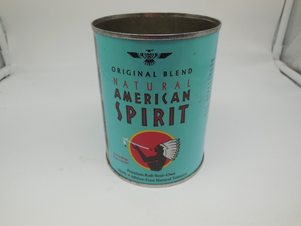 american spirit roll your own tobacco DF2 American Spirit Tobacco Rolling Paper Tin EMPTY Discontinued RARE Light  Blue