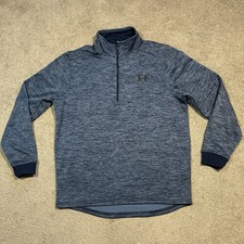 Under Armour Cold Gear Pullover Sweatshirt Mens Medium Navy Heather Quarter Zip