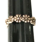 Vintage Ring tested 925 STERLING SILVER Size 6 Adjustable Band Flower lot y