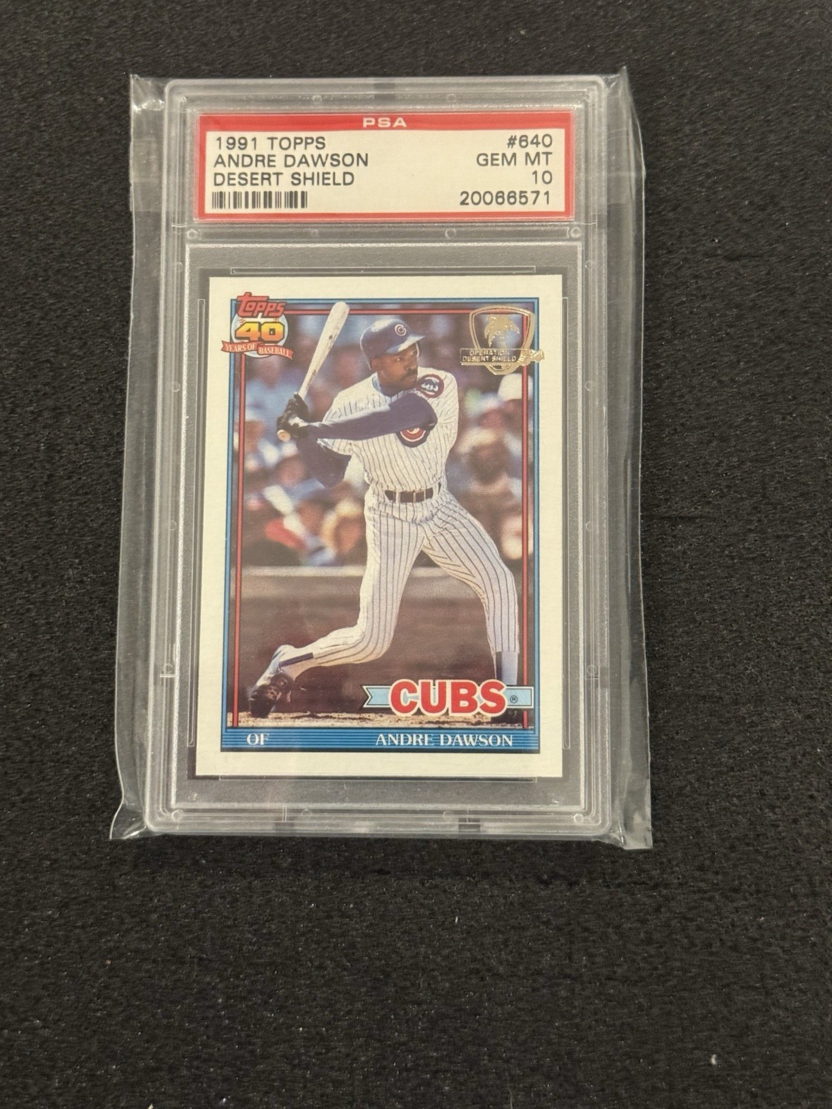 1991 Topps Desert Shield #640 Andre Dawson Desert Shield PSA 10 HOF