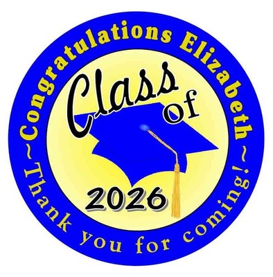 BLUE AND GOLD GRADUATION PARTY FAVORS TAGS thank you labels FOR FAVORS 2026