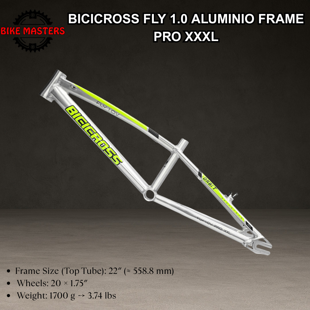 BMX FLY 1.0 Frame POLISH NEON + Fork & Headset | Aluminum Lightweight Racing