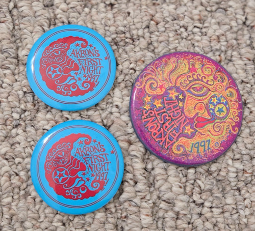 **3**   Akron, Ohio  1997 ** FIRST NIGHT**  Art Pin design by DON DRUMM