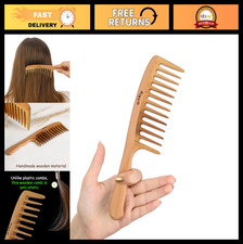 Handmade Wide Tooth Wooden Comb - Natural Vintage Detangling Comb for Curls